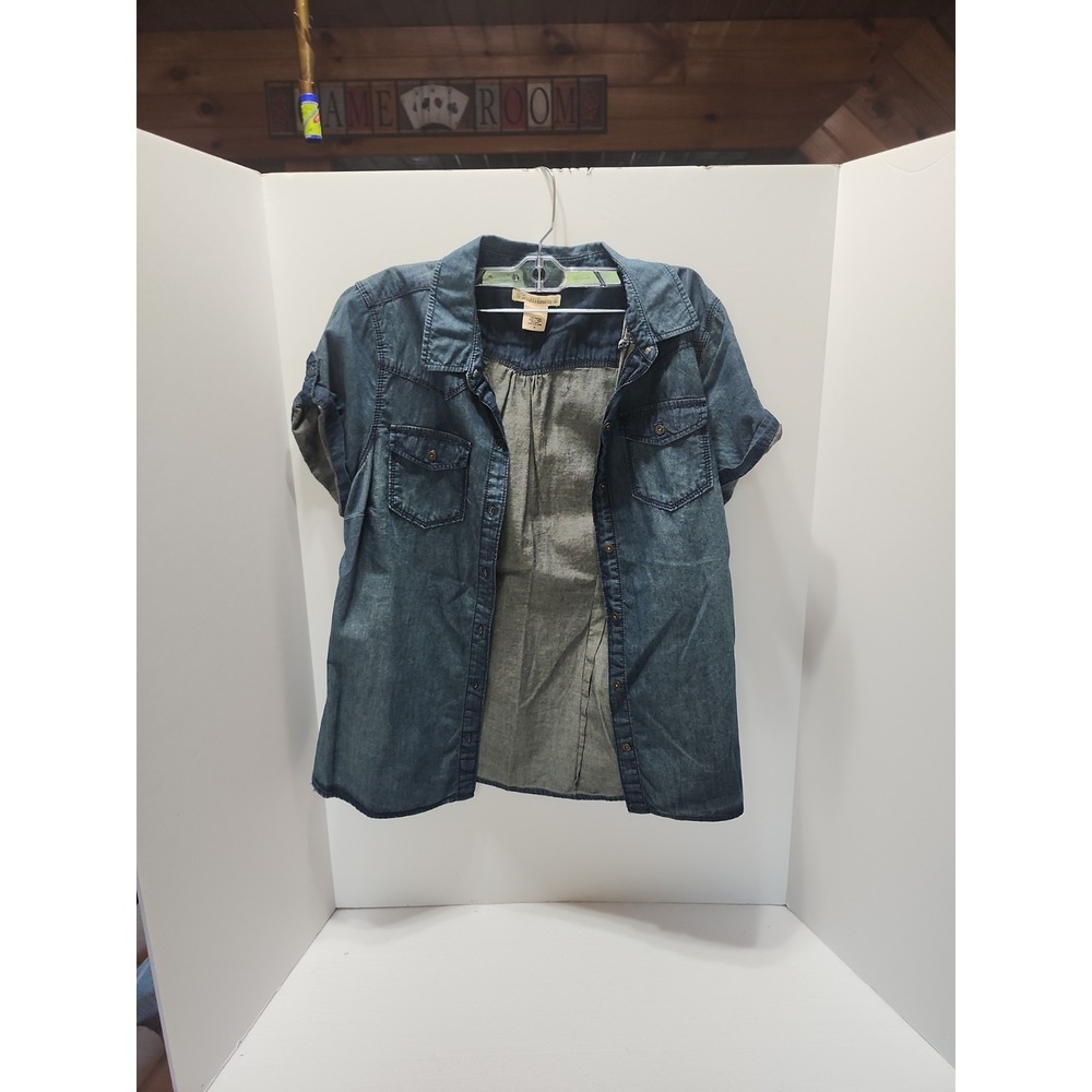 Ruff Hewn Womens Tops Size Medium Button Up With Pockets And Button Sleeves